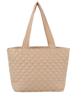 Quilted Puffy Tote Bag JYE-0503 TAUPE